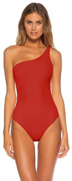 Fine Line Adeline Rib Asymmetrical One-Piece (Adobe) Women's Swimsuits One Piece