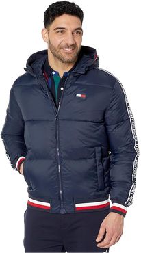 Puffer Jacket with Magnetic Zipper (Sky Captain) Men's Clothing