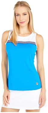 Heritage Tennis Sleeveless Tank Top (Electric Blue/White) Women's Sleeveless