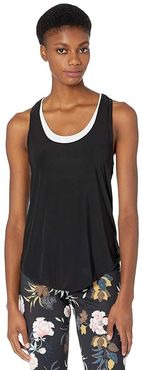 Glossy Flow Tank Top (Black) Women's Sleeveless