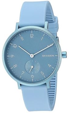 Aaren Kulor 36mm Three-Hand Silicone Watch (SKW2764 Light Blue Silicone) Watches
