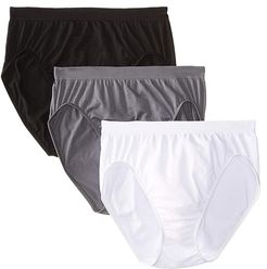 Comfort Revolution Microfiber Hi-Cut Panty 3-Pack (Excalibur/White/Black) Women's Underwear