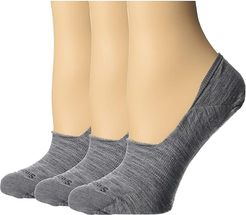 Hide and Seek No Show 3-Pair Pack (Light Gray) Women's No Show Socks Shoes