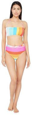 25th Anniversary - Sunrise Stripe Bandeau Bra Bikini Swimsuit Top (Multi) Women's Swimwear
