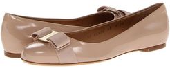 Varina Ballet Flat w/ Bow (New Bisque Patent) Women's Slip on  Shoes