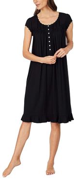Modal Spandex Jersey Knit Waltz Nightgown (Black) Women's Pajama