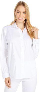 Magnetically Infused V-Neck Blouse (White) Women's Clothing