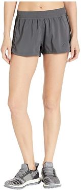 3-Stripe Woven Shorts (Grey Six/Black) Women's Shorts