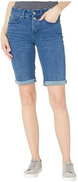 Briella Denim Shorts with Mock Fly and Roll Cuff in Nevin (Nevin) Women's Shorts