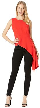 Sleeveless Peplum Top (Rosso) Women's Clothing