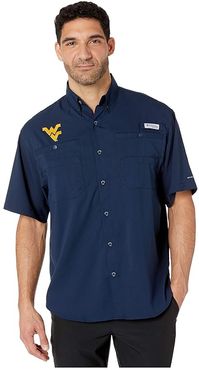 West Virginia Mountaineers Collegiate Tamiami II Short Sleeve Shirt (Collegiate Navy) Men's Short Sleeve Button Up