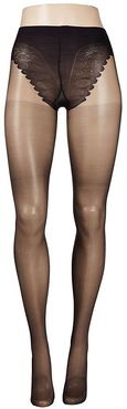 Graduated Compression Sheer with French Lace Panty (Black) Sheer Hose
