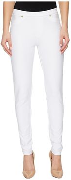 Solid Pull-On Leggings (White) Women's Casual Pants