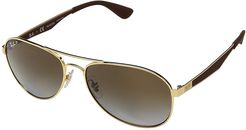 0RB3549 58mm - Polarized (Gold/Clear Green Gradient) Fashion Sunglasses