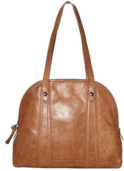 Melissa Domed Zip Satchel (Beige) Handbags