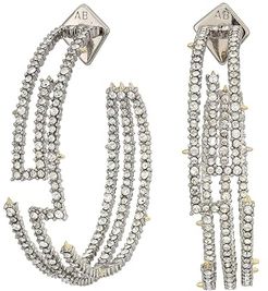 Crystal Encrusted Maze Hoop Earrings (Silver) Earring