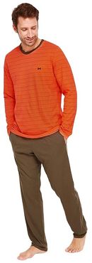 Leonard Long Sleeve PJ (Orange) Men's Pajama Sets