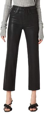 Remi High-Rise Straight Cropped in High Shine Black (High Shine Black) Women's Jeans