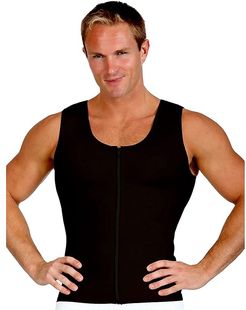 Compression Vest with Front Zipper (Black) Men's Clothing