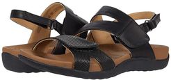 Ridge Asymmetrical Strap (Black) Women's Sandals