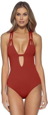 Color Code Skylar Plunge One-Piece (Adobe) Women's Swimsuits One Piece