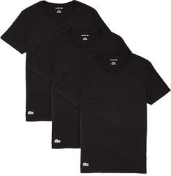 3-Pack Crew Neck Regular Fit Essential T-Shirt (Black) Men's Clothing