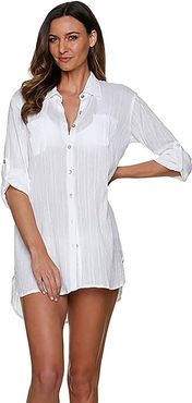 Relaxed Shirtdress (White) Women's Swimwear