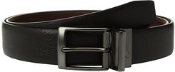 Pebble Feather Edge Reversible (Black/Brown) Men's Belts