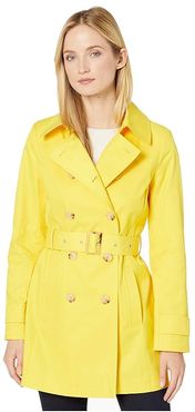 Short Double Breasted Trench (Beach Yellow) Women's Coat