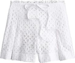 Belair Eyelet Shorts (White) Women's Casual Pants
