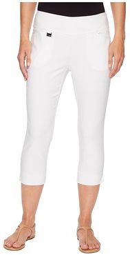 Solid Magical Lycra(r) Capri Pants (White) Women's Casual Pants