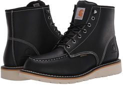 6-Inch Non-Safety Toe Wedge Boot (Black Oil Tanned) Men's Work Boots