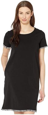 T-Shirt Dress w/ Fringe (Black) Women's Clothing