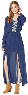 Long Sleeve Dress D4-3651 (Navy) Women's Clothing