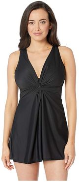 Solid DD-Cup Marais One-Piece Swimdress (Black) Women's Swimsuits One Piece