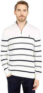 Navtech Stripe 1/4 Zip Sweater (Marshmallow) Men's Sweater