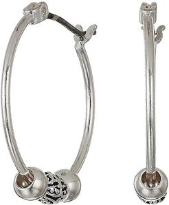 Small Slider Hoop Earrings (Silver) Earring