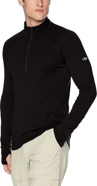 150 Zone Merino Long Sleeve 1/2 Zip (Black/Mineral) Men's Clothing