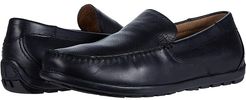 Sportster Moc Toe Venetian Driver (Black Smooth) Men's Shoes