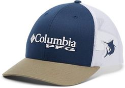 PFG Mesh Snap Back Ballcap (Carbon/White/Tusk/Marlin) Baseball Caps