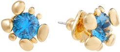 Forest Nouveau Stone Stud Earrings (Blue) Earring