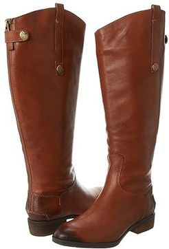 Penny 2 Wide Calf Leather Riding Boot (Whiskey) Women's Zip Boots