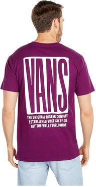 Blocked in Short Sleeve Tee (Dark Purple) Men's Clothing