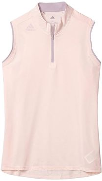 Gradient Zip Sleeveless Polo Shirt (Pink Tint) Women's Clothing