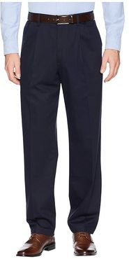 Classic Fit Signature Khaki Lux Cotton Stretch Pants D3 - Pleated (Dockers Navy) Men's Casual Pants