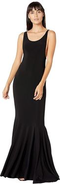 Marissa Fishtail Gown (Black) Women's Clothing