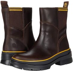 Malynn Waterproof Leather and Fabric Side-Zip Boot (Dark Brown Full Grain) Women's Shoes