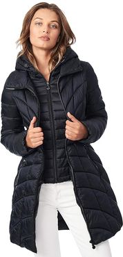EcoPlume Packable Walker with Removable Hood/Bib (Black) Women's Coat
