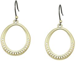 Modern Open Work Drop Earrings (Gold) Earring