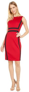 Color-Block Sheath Dress (Red/Black) Women's Dress